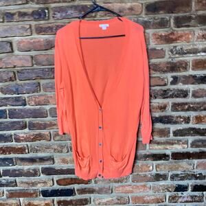 Gap Coral Orange Slouchy Oversized Cardigan Sweater Women's Size large